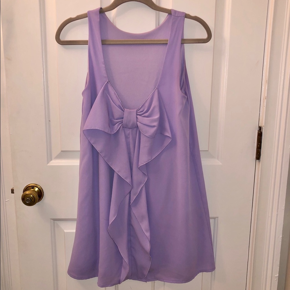 Miami Lavender Shift dress w/ bow on back - Small